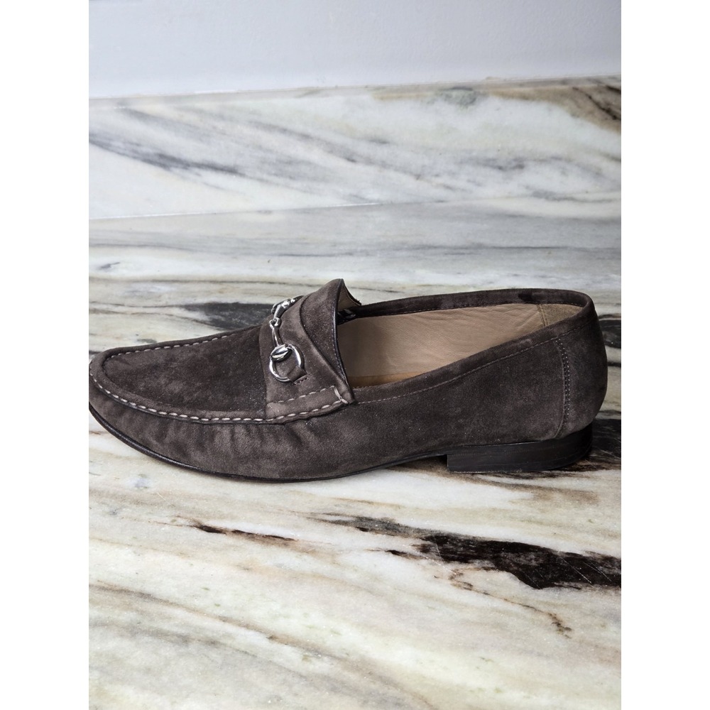 Peter Huber Horsebit Buckle Chocolate Suede Loafers Men's size 11 - Picture 10 of 16